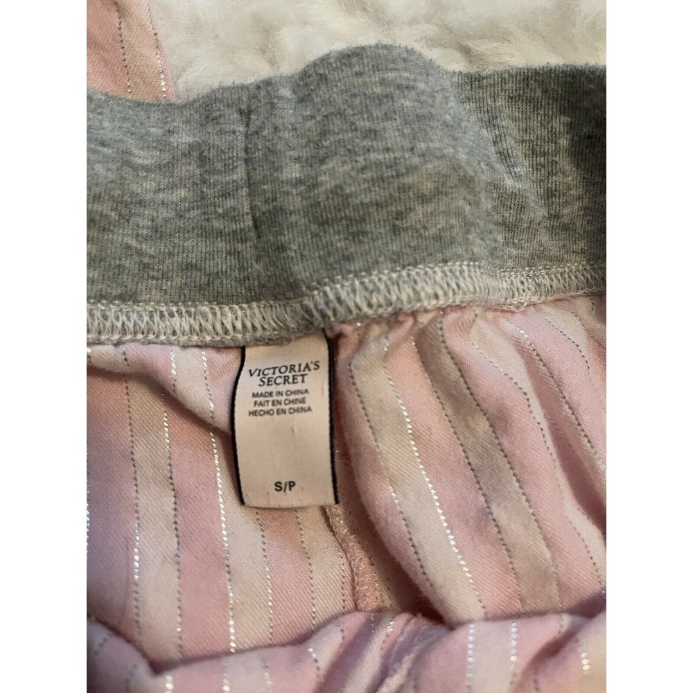Victorias Secret PJ Pink STRIPE Pajama Bottoms Pants Metallic Women’s Size S - Picture 4 of 6
